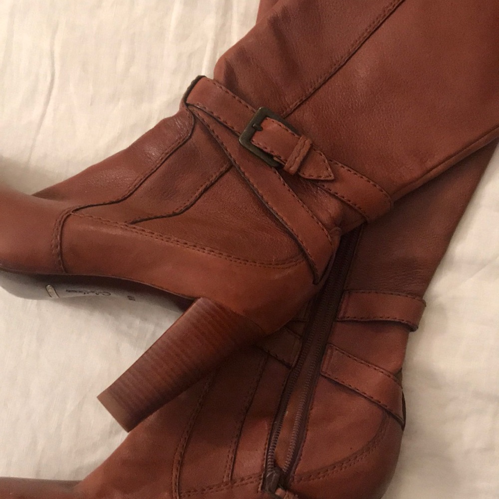 Cole Haan Nike Air High Heel Boots Leather Brown - Picture 8 of 16
